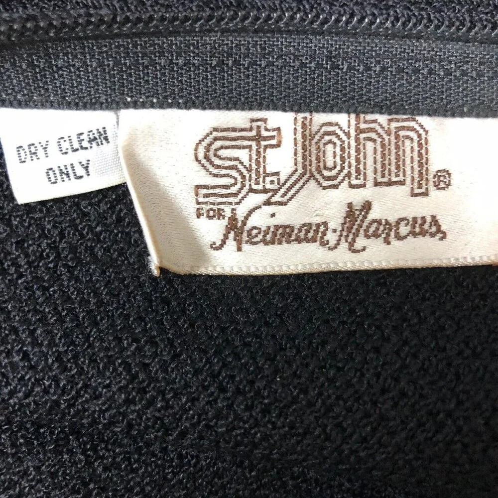 VTG St‎ John Womens Black Santana Knit Dress 4 Neiman Marcus Old Money Office 4